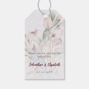 Boho Floral und botanische Gastgeschenk Hochzeit Geschenkanhänger
