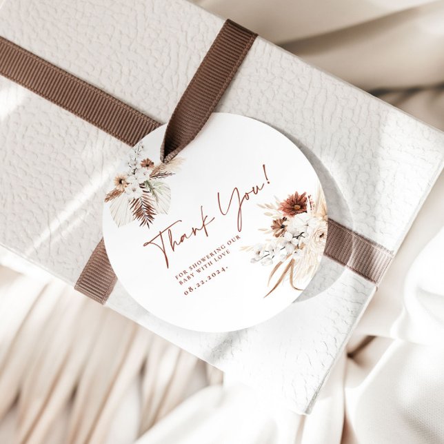 Boho Floral Vielen Dank Baby Dusche Geschenkmarken Geschenkanhänger (Von Creator hochgeladen)