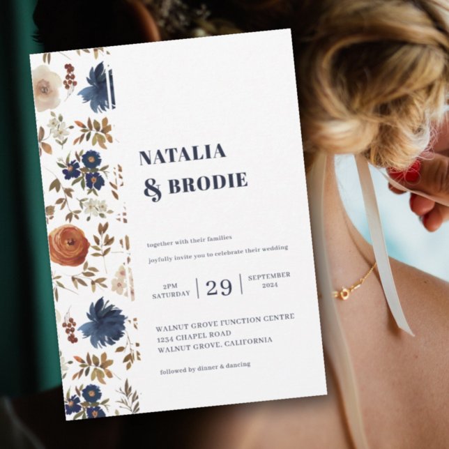 Boho Floral Watercolor Einladung zur Hochzeit (Von Creator hochgeladen)