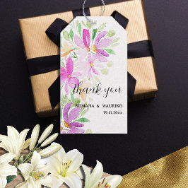 Boho Floral Watercolor Handgemalte Monogramm Geschenkanhänger