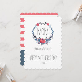 Boho Floral Watercolor Rote Rosen | Muttertag Karte