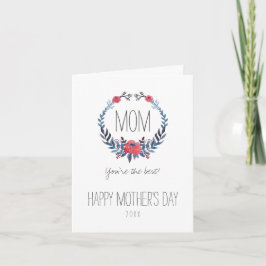 Boho Floral Watercolor Rote Rosen | Muttertag Karte