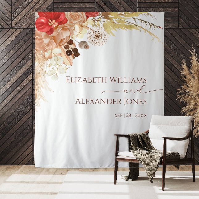 Boho Floral Wedding Backdrop | Terracotta Wandteppich (Von Creator hochgeladen)