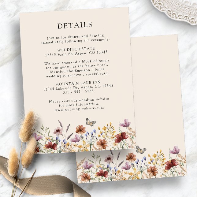 Boho Floral Wedding Begleitkarte (Boho Floral Wedding Enclosure Card
)