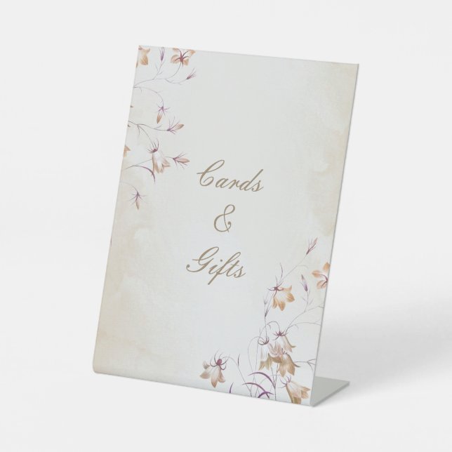 Boho Floral Wedding Cards and Gifts Table Sign Sockelschild (Vorderseite)