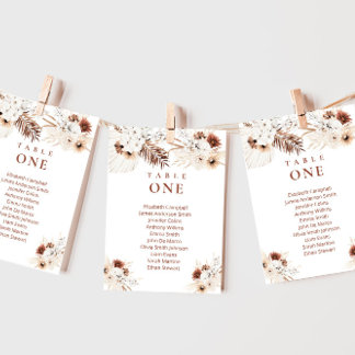 Boho Floral Wedding Charts Einladung