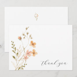 Boho Floral Wedding Danke-Card Dankeskarte