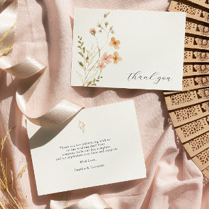 Boho Floral Wedding Danke-Card Dankeskarte