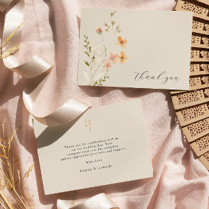 Boho Floral Wedding Danke-Card Dankeskarte