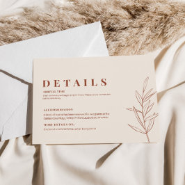 Boho Floral Wedding Details Umschließungskarte Begleitkarte