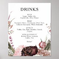 Boho Floral Wedding Drinks Menü Signatur