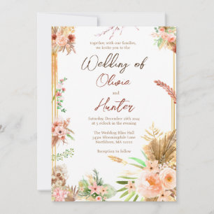 Boho Floral Wedding Einladung