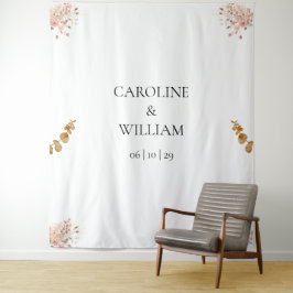 Boho Floral Wedding Foto Booth Backdropps Wandteppich