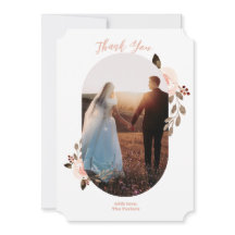 Boho Floral Wedding Foto Danke, Card