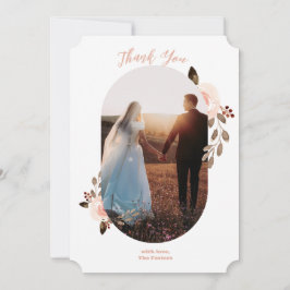 Boho Floral Wedding Foto Danke, Card Dankeskarte