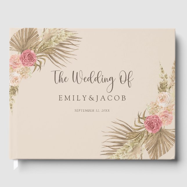 Boho Floral Wedding Gästebuch (Vorderseite)