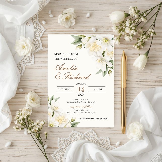 Boho  Floral  Wedding Invitation (Créateur téléchargé)