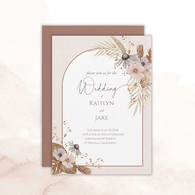 Boho Floral Wedding Invitation Einladung (Boho Floral Wedding Invitation)