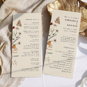 Boho Floral Wedding Programm