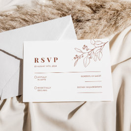 Boho Floral Wedding RSVP Card Mitteilungskarte