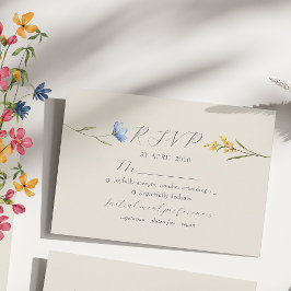 Boho Floral Wedding RSVP Karte