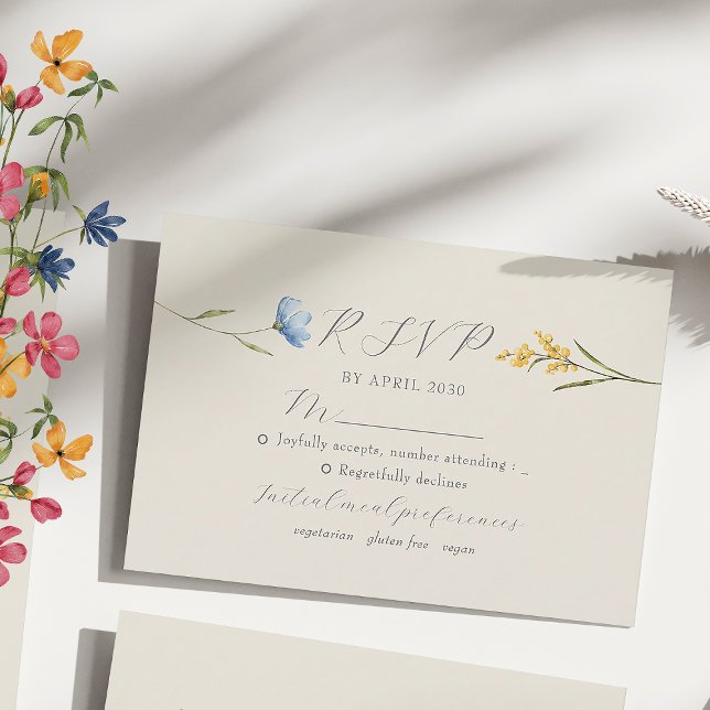 Boho Floral Wedding RSVP Karte (Von Creator hochgeladen)