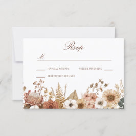 Boho Floral Wedding  RSVP Karte