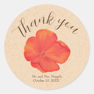 Boho Floral Wedding Vielen Dank Runder Aufkleber