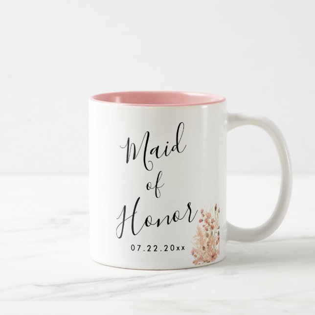 Boho Floral Wedding Zweifarbige Tasse (Rechts)