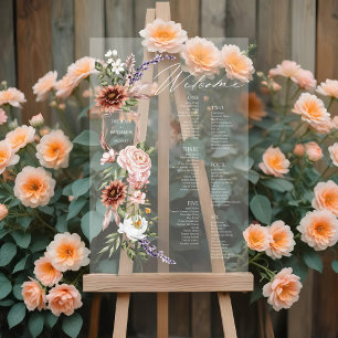 Boho Floral Welcome Mariage 6 Tableau Sièges