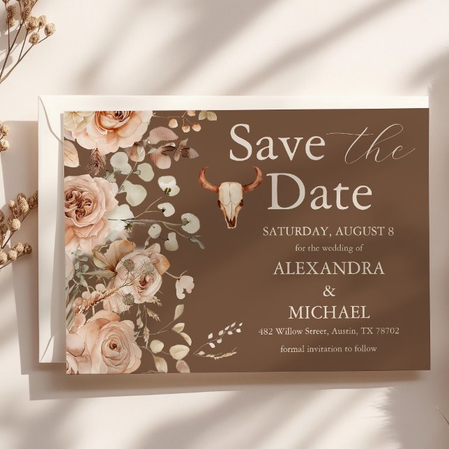 Boho floral Western Hochzeit speichern das Datum Save The Date (Von Creator hochgeladen)