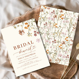 Boho Floral Wildblume Terracotta Bridal Brunch Einladung