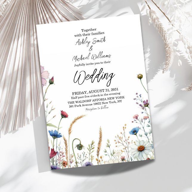 Boho Floral Wildblume Wedding Einladung (Von Creator hochgeladen)