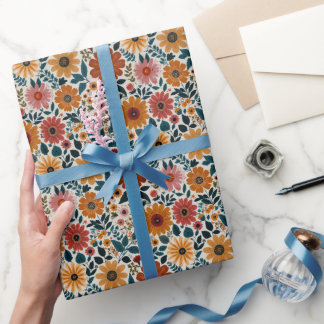 Boho Floral Wildblumen Blume Kinderzimmer Geschenkpapier