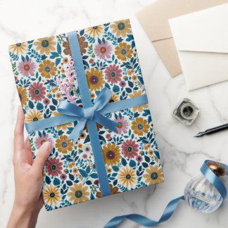 Boho Floral Wildblumen Blume Kinderzimmer Geschenkpapier