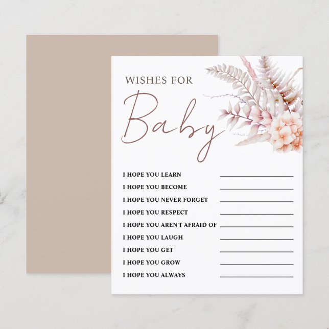 Boho Floral will Baby | Baby Showspiel (Vorne/Hinten)