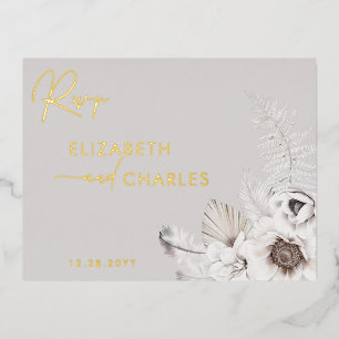 Boho Floral Winter Rustikale botanische UAWG Folie Einladungspostkarte