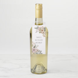 Boho Floral wirst du meine Bridesmaid sein Flaschenanhänger
