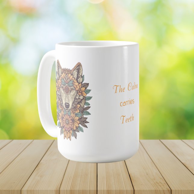 Boho Floral Wolf Psychedelic Art  Kaffeetasse (Von Creator hochgeladen)