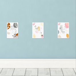 Boho Floral Woman Abstrakt Line Art Bilderwand Sets