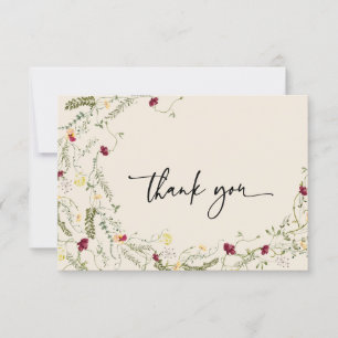 Boho Floral Wreath Merci Cartes