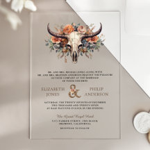 Boho-Floraler Kuhschädel-westliche Hochzeit