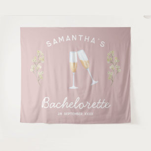 Boho-Florales Hintergrundbild für Junggesellinnen- Wandteppich