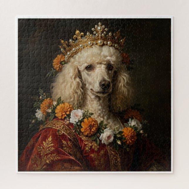 Boho-Florales-Pudel-Puzzle (Vertikal)