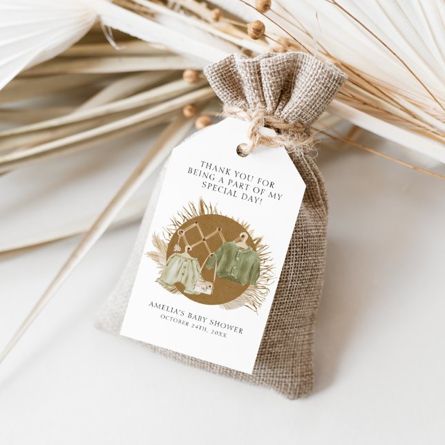 Boho Florals Baby Shower Geschenkanhänger (Von Creator hochgeladen)