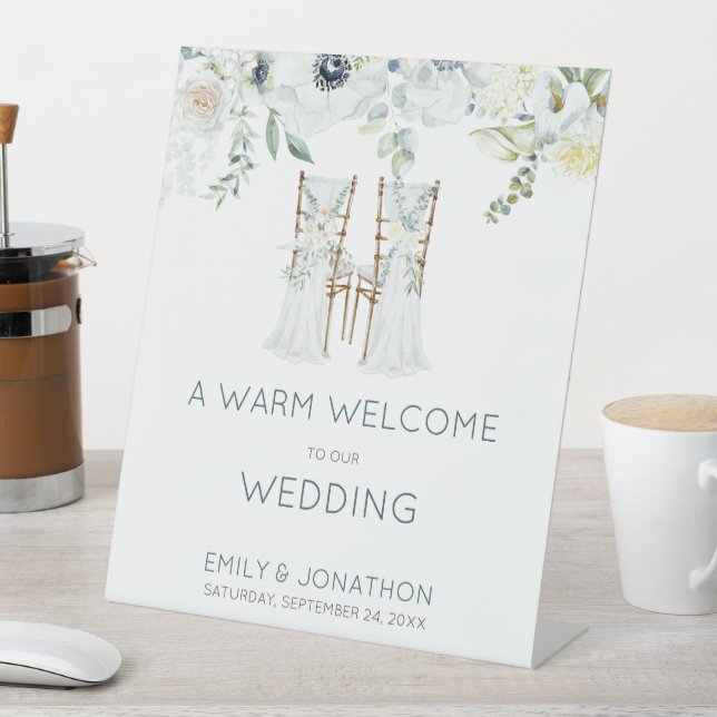 Boho Florals Blätter Chairs Herzlich willkommen be Sockelschild (In Situ)