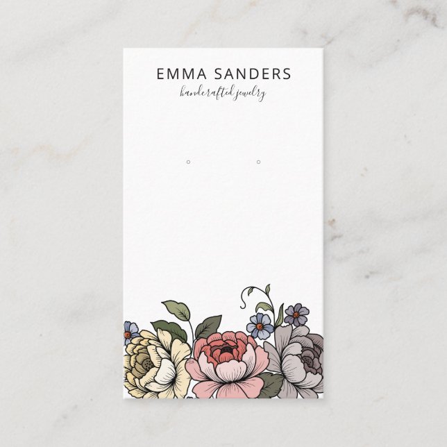 Boho Florals Élevant Bijoux Cartes d'affichage (Devant)