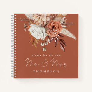Boho Florals Mr. Terracotta Guest Book Notizbuch