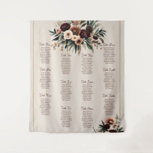 Boho Florals Sitzkarte Wandteppich