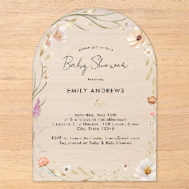 Boho Flower Baby Shower  Acryleinladungen